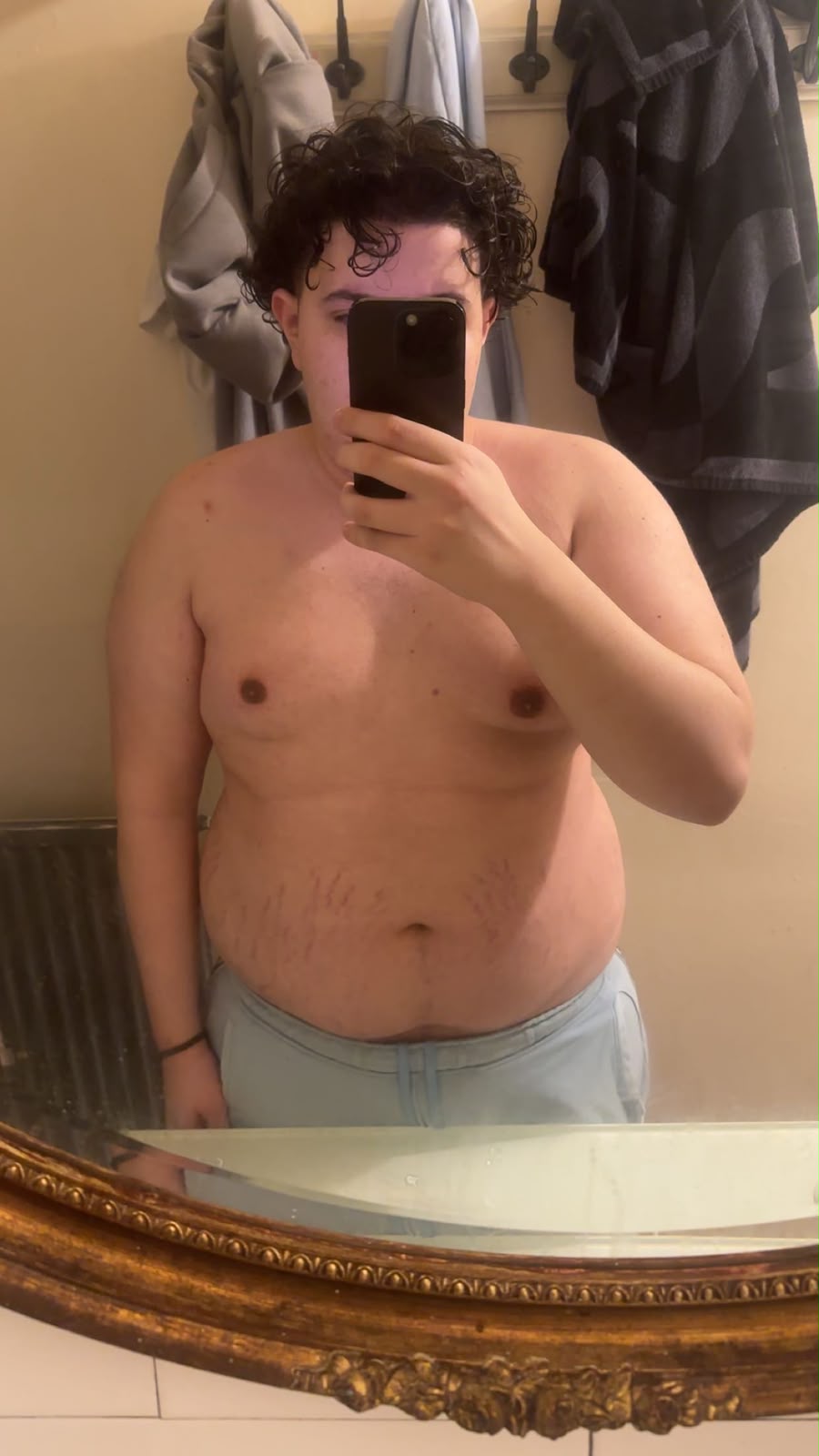 Ahmed before beginning his body recomposition transformation
